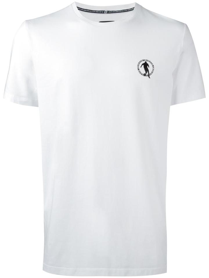 Dirk Bikkembergs Logo Chest Print T-shirt, Men's, Size: Medium, White, Cotton/spandex/elastane