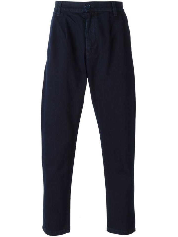 Études Straight Leg Trousers, Men's, Size: 46, Blue, Cotton