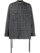 Faith Connexion Laced Tweed Shirt Jacket - Black