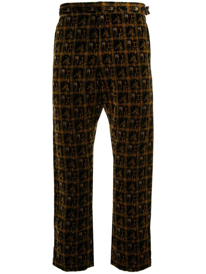 Comme Des Garçons Vintage Geometric Pattern Cropped Trousers - Yellow