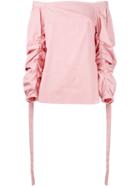 Irene - Off-the-shoulder Blouse - Women - Cotton - 36, Pink/purple, Cotton