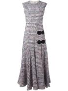 Alessandra Rich Sleeveless Long Tweed Dress, Women's, Size: 40, Black, Cotton/linen/flax/acrylic/viscose