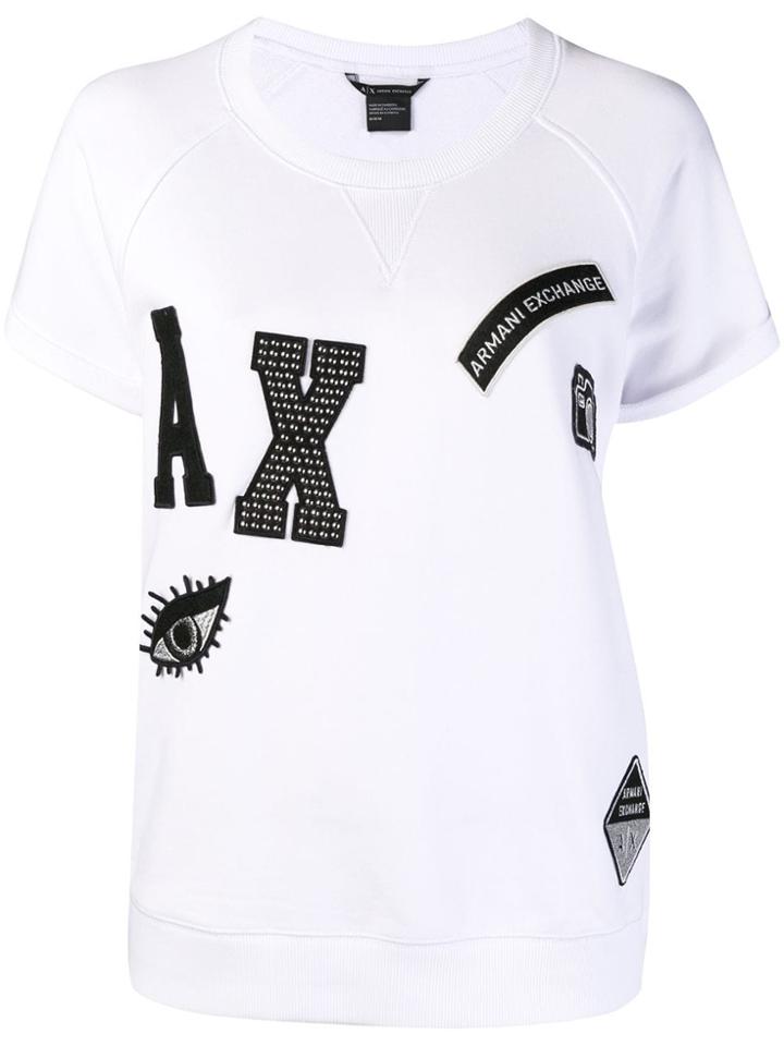 Armani Exchange Patch Detailed T-shirt - White