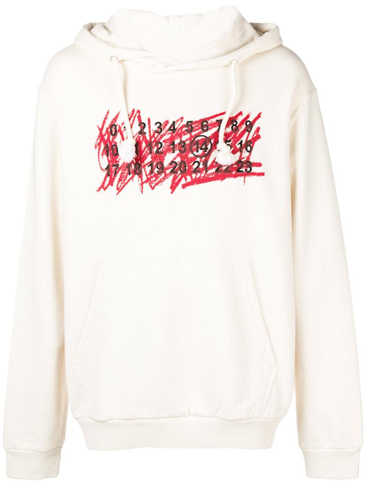 Maison Margiela Calendar Printed Hoodie - Nude & Neutrals