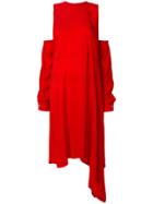 Marios Asymmetric Hem Dress - Red