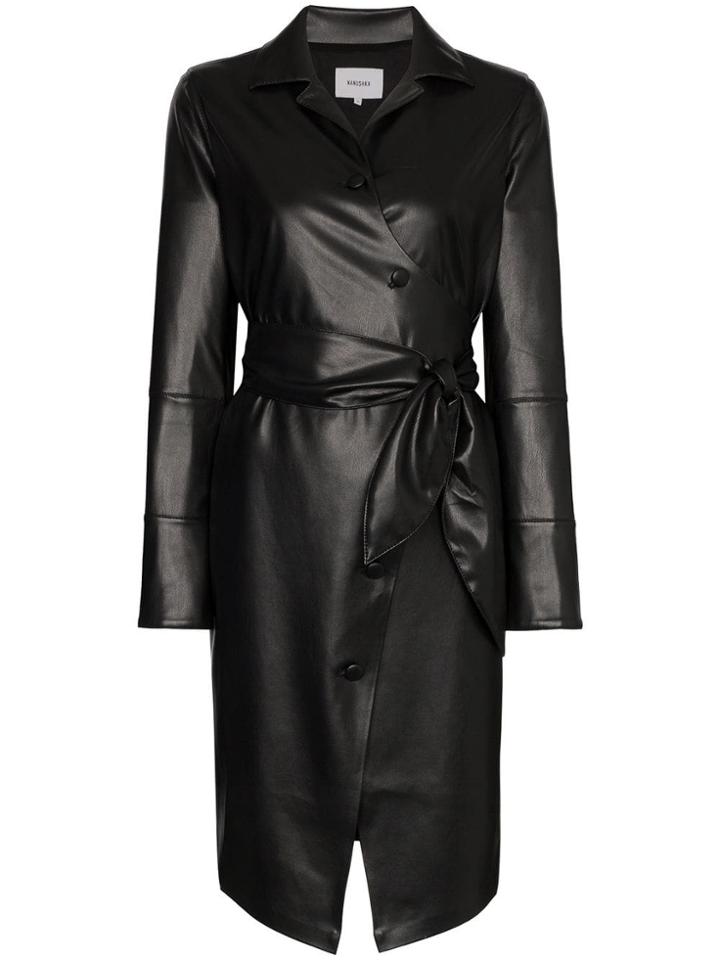 Nanushka Ailsa Vegan Leather Belted Dress - Black