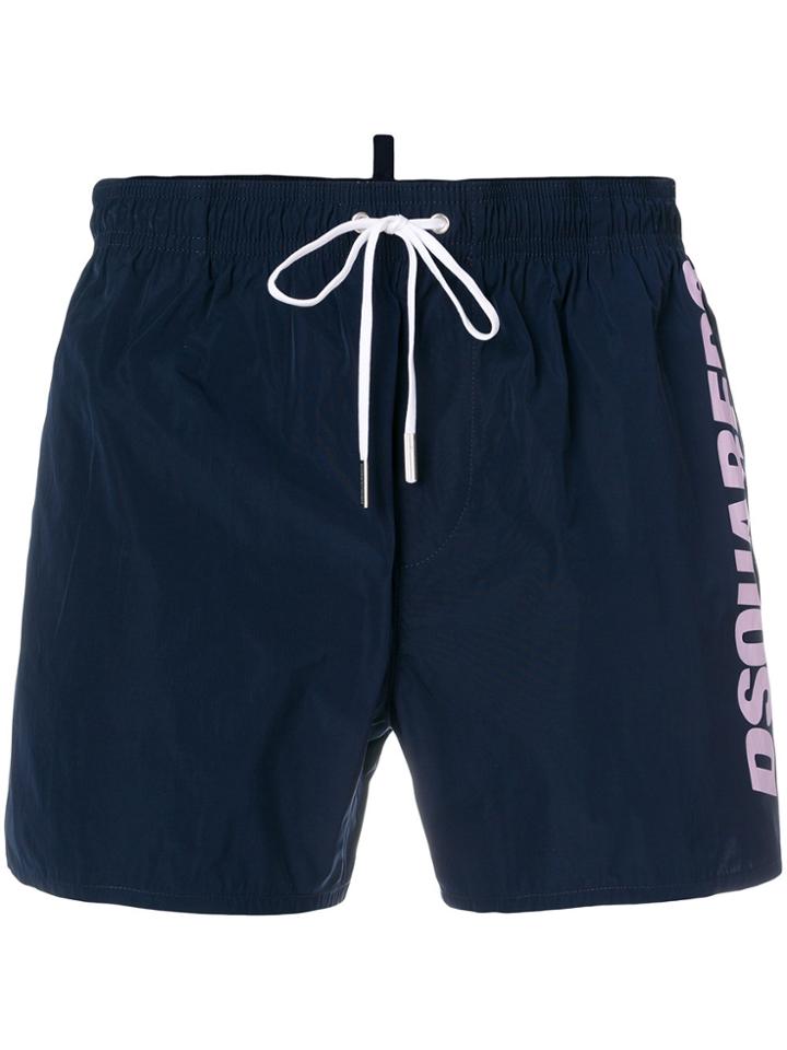 Dsquared2 Side Print Swim Shorts - Blue