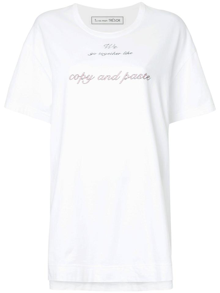Tu Es Mon Trésor Copy And Paste T-shirt - White