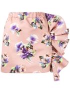 Msgm - Floral Print Skirt - Women - Polyester - 42, Pink/purple, Polyester
