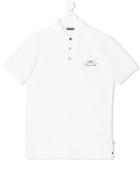 Napapjiri Kids Teen Logo Printed Polo Shirt - White