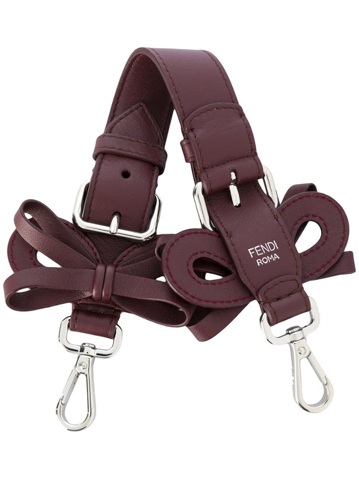 Fendi Double Bow Bag Strap - Red