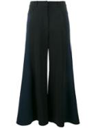 Peter Pilotto Cropped Wide-leg Trousers, Women's, Size: 12, Black, Acetate/viscose/spandex/elastane/polyester