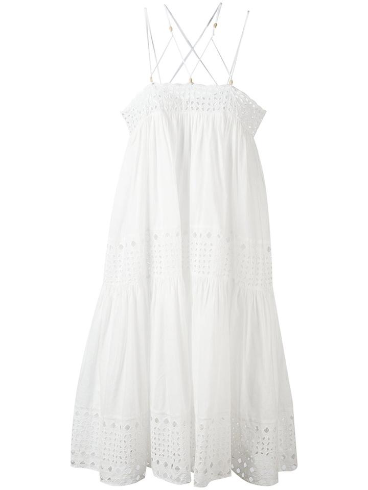 Plein Sud Crisscross Strap Dress, Women's, Size: 36, White, Cotton