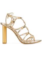 Salvatore Ferragamo Strappy Metallic Sandals