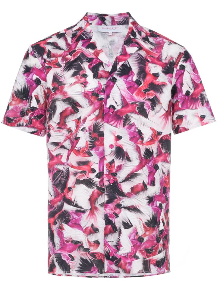 Orlebar Brown Travis Birds Of Paradise Print Cotton Linen-blend Shirt