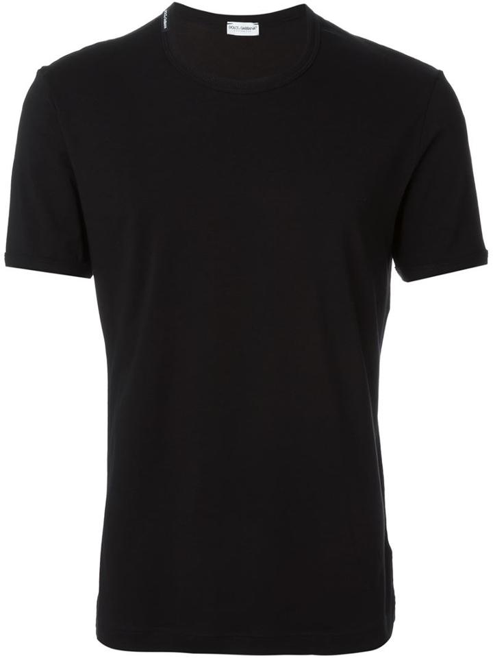 Dolce & Gabbana Underwear Round Neck T-shirt, Men's, Size: 8, Black, Cotton/spandex/elastane