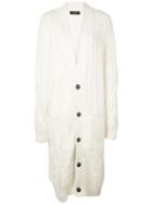 Amiri Long-line Cardigan - White