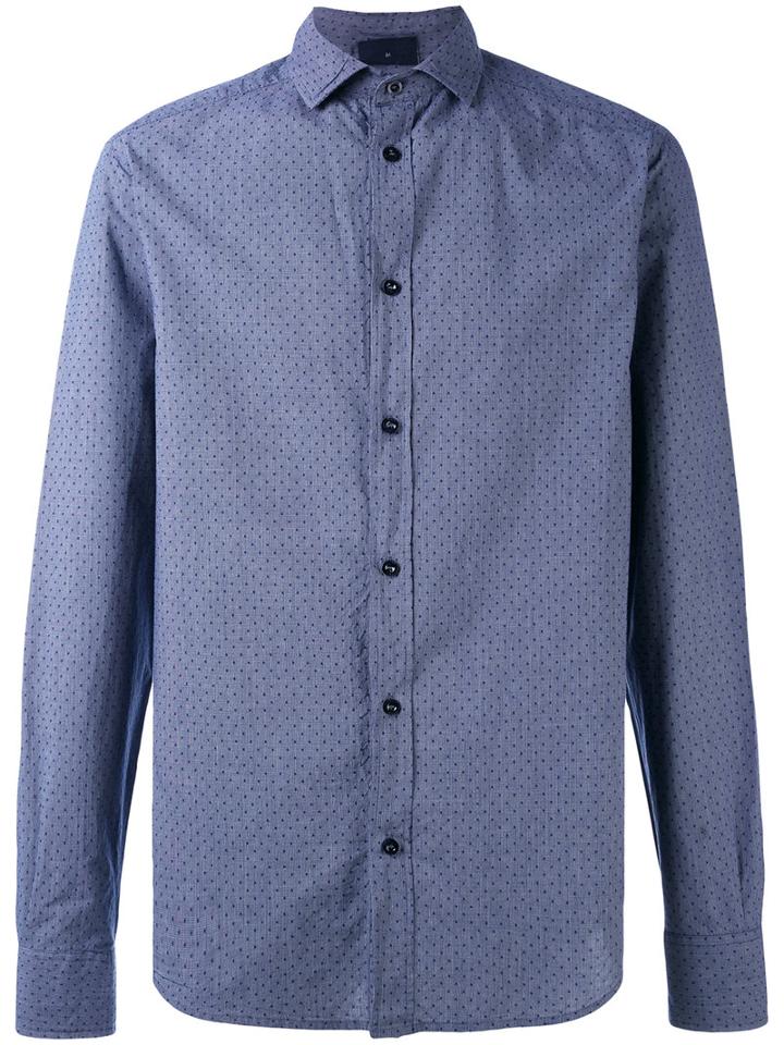 Armani Jeans - Woven Polka Dot Shirt - Men - Cotton - Xl, Blue, Cotton