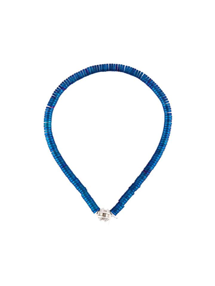 Luis Morais 14kt White Gold Puzzle Charm Bracelet - Blue
