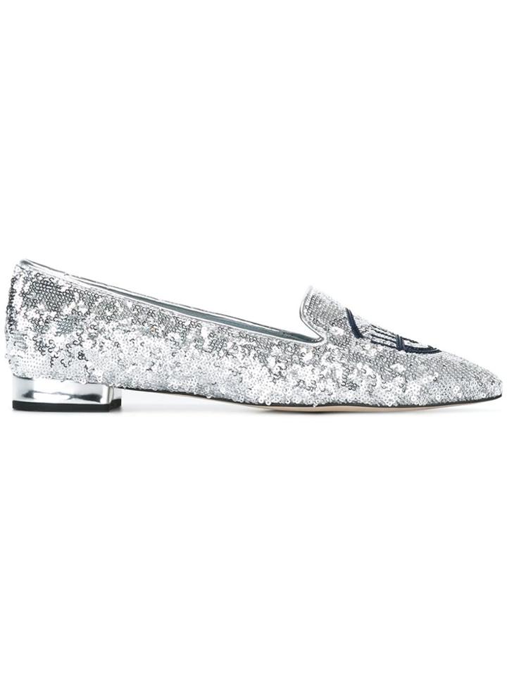 Chiara Ferragni 'flirting' Sequin Ballerina Shoes - Metallic