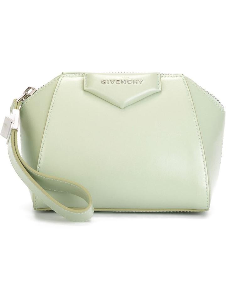 Givenchy Antigona Clutch, Women's, Green, Calf Leather
