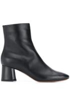 L'autre Chose Leather Ankle Boots - Black