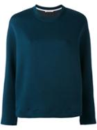 Marni - Crew Neck Scuba Sweatshirt - Women - Cotton/polyamide - 42, Blue, Cotton/polyamide