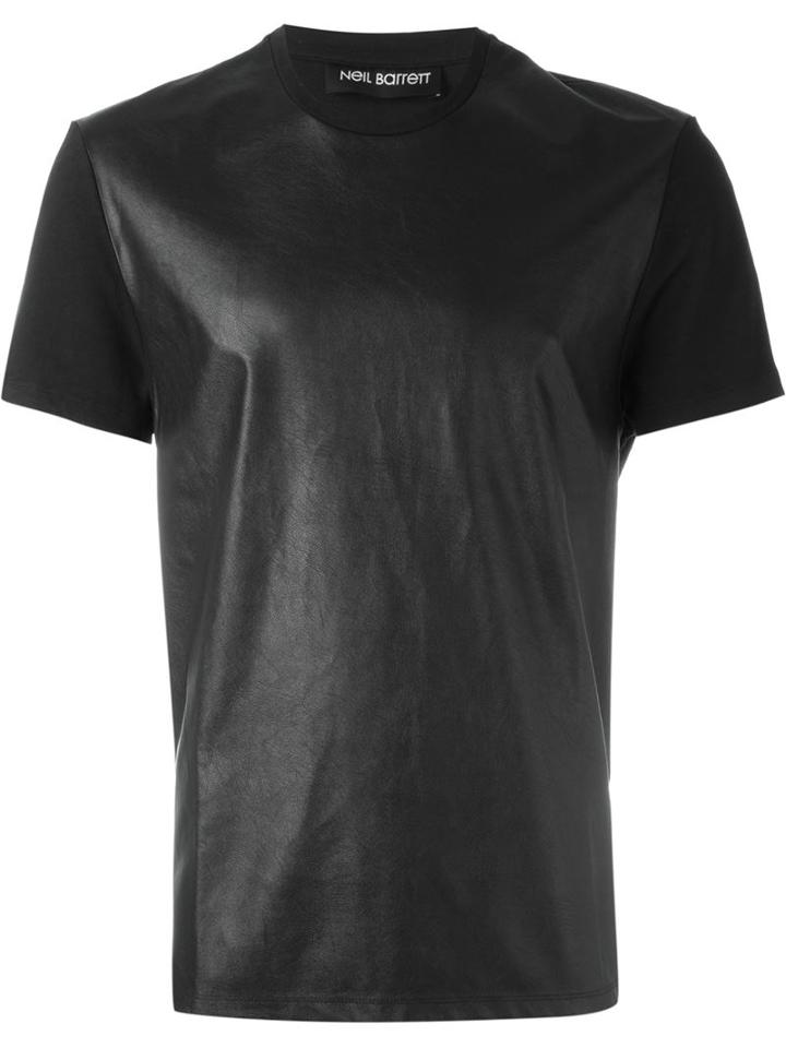 Neil Barrett Contrast Panel T-shirt, Men's, Size: Medium, Black, Cotton