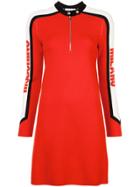 Moschino Racer Car Striped Sleeve Dress - Red