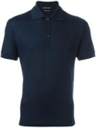 Alexander Mcqueen Skull Patch Polo Shirt, Men's, Size: L, Blue, Cotton/viscose/polyester