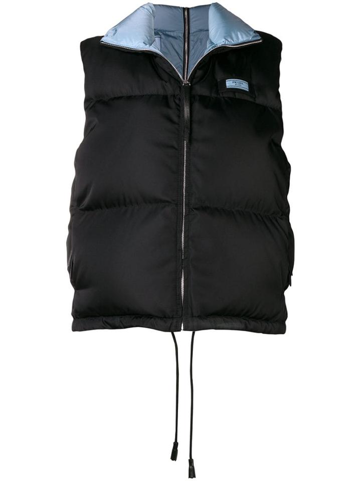 Prada Zipped Padded Vest - Black