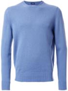 Drumohr Crew Neck Jumper, Men's, Size: 48, Blue, Cashmere