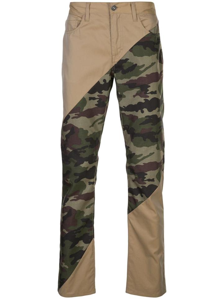 Mostly Heard Rarely Seen Camouflage Sliced Jeans - Green