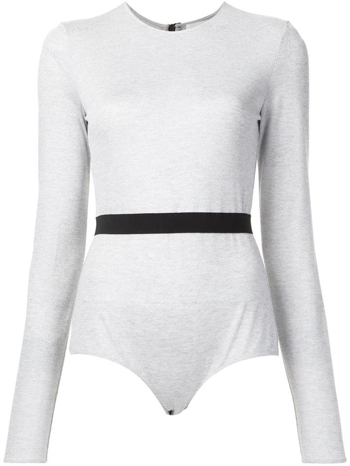 Maison Margiela Long Sleeve Body, Women's, Size: 44, Grey, Viscose/polyimide