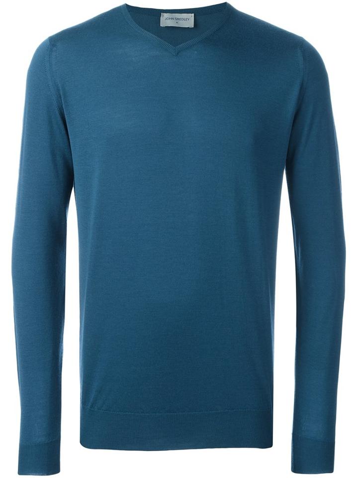 John Smedley 'ashmount' Sweater, Men's, Size: Large, Blue, Merino