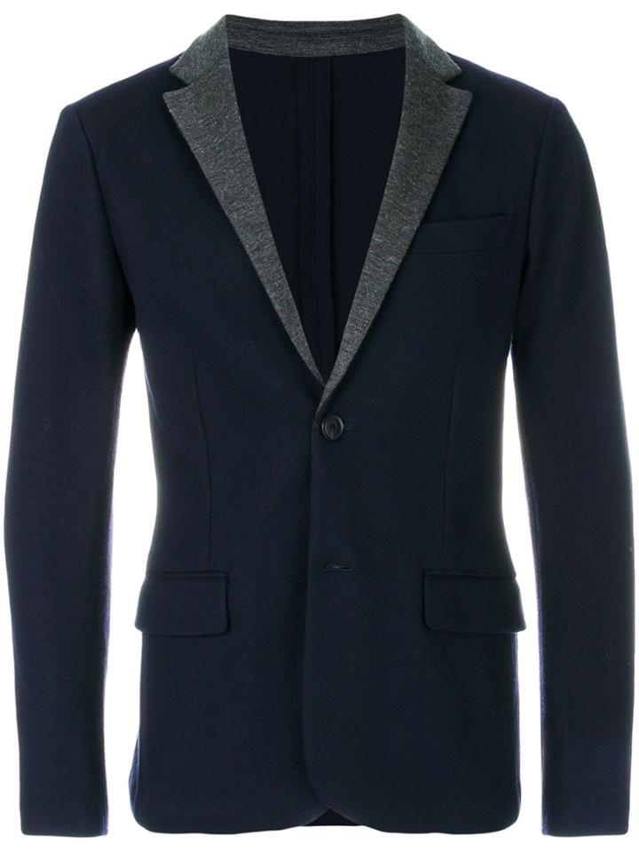 Emporio Armani Contrast-collar Blazer - Blue