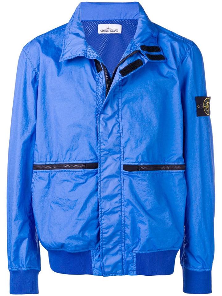 Stone Island Lightweight Zipped Jacket - Blue