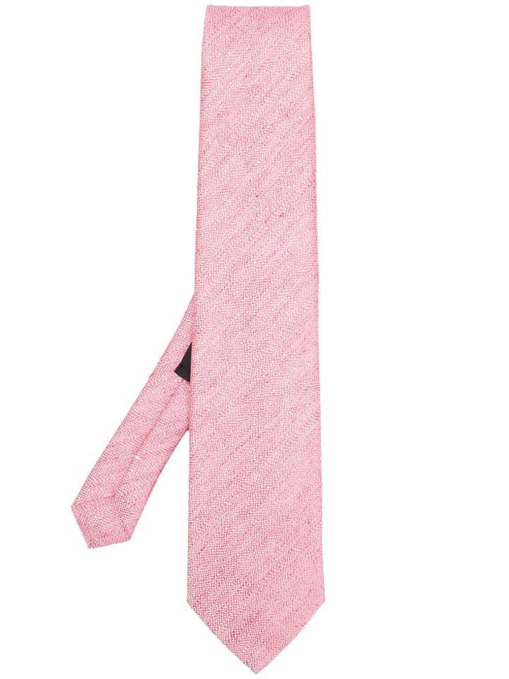 Etro Stitched Detail Tie - Pink & Purple