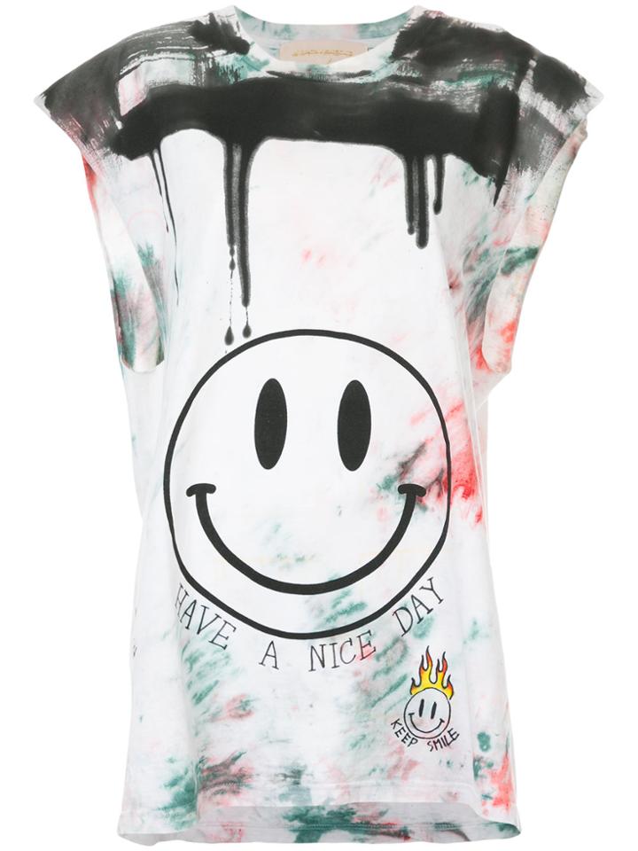 Night Market Smiley Print T-shirt - Multicolour