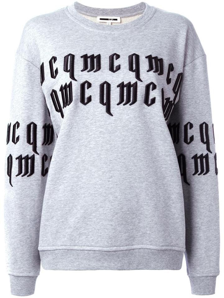 Mcq Alexander Mcqueen Goth Logo Sweatshirt, Women's, Size: Small, Grey, Cotton