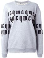 Mcq Alexander Mcqueen Goth Logo Sweatshirt, Women's, Size: Small, Grey, Cotton