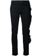 Diesel Ruffled Trim Jeans, Women's, Size: 25, Black, Cotton/spandex/elastane