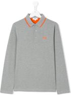 Boss Kids Long Sleeve Polo Shirt - Grey
