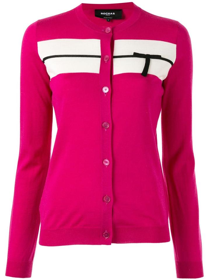 Rochas Logo Knitted Cardigan - Pink