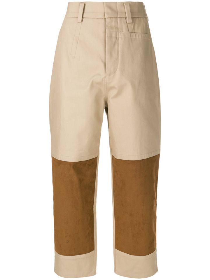 Sofie D'hoore Panelled Cropped Trousers - Nude & Neutrals