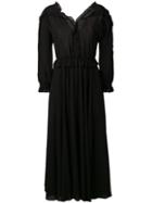 Bottega Veneta Midi Georgette Dress - Black