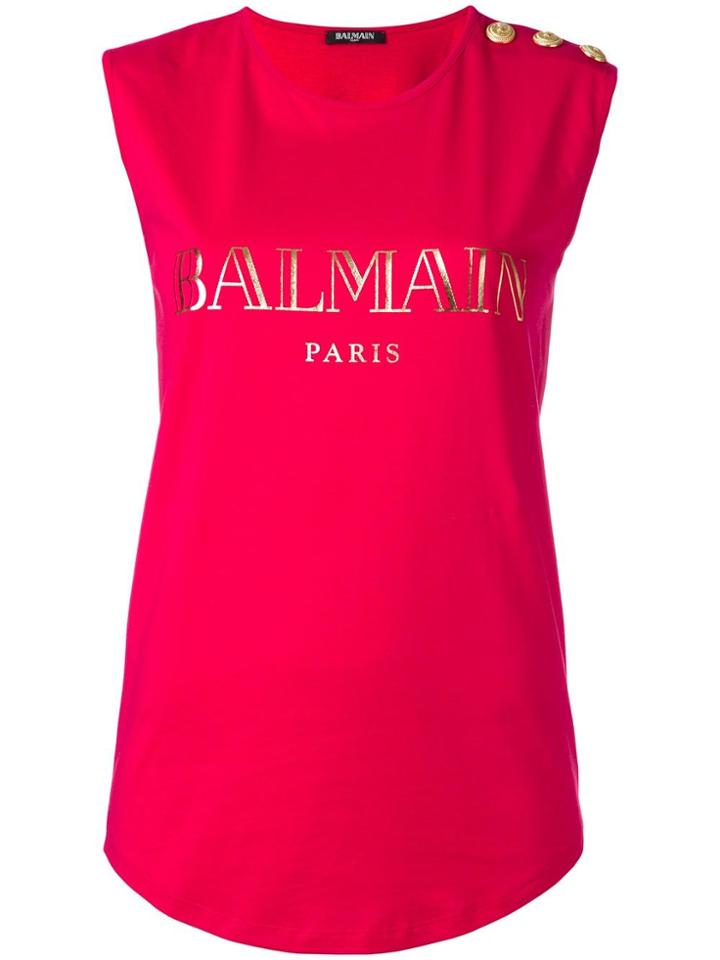 Balmain Logo T-shirt - Pink & Purple