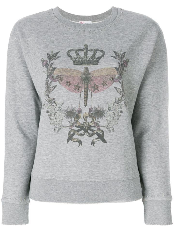 Red Valentino Printed Front Sweatshirt - Grey