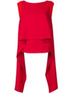 Givenchy - Draped Panel Sleeveless Top - Women - Silk/spandex/elastane/acetate/viscose - 36, Red, Silk/spandex/elastane/acetate/viscose