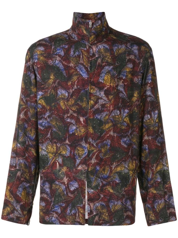 Lemaire Zip-up Floral Print Jacket - Red